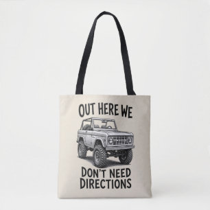Vintage Classic Bronco Off-Road Illustration Tote Bag