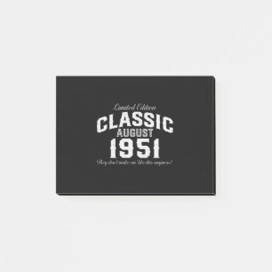 Vintage Classic Car 1951 70th Birthday Post-it Notes