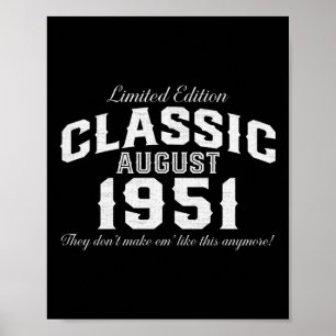 Vintage Classic Car 1951 70th Birthday Poster