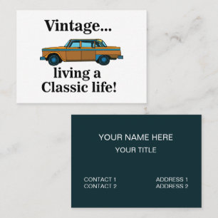 Vintage Classic Car Auto Mechanic Business Card