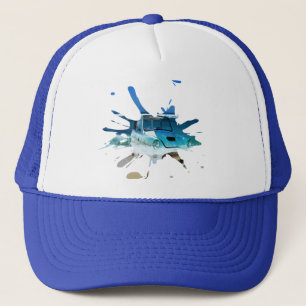 Vintage Classic Car Beachy Pop Art, Trucker Hat
