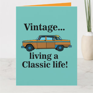 Vintage Classic Car Birthday Card