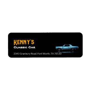 Vintage Classic Car Business Return Address Label