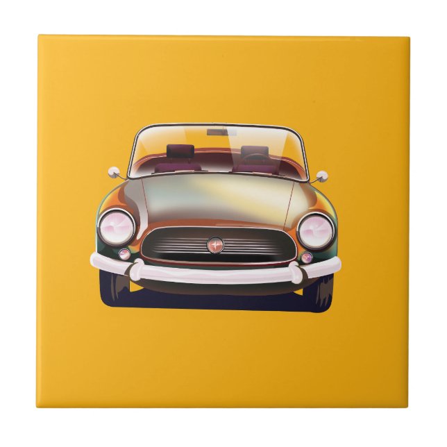 Vintage Classic car Ceramic Tile (Front)