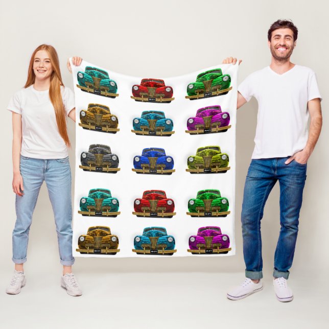 Vintage classic car fleece blanket (In Situ)