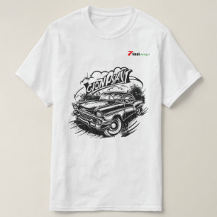 Vintage Classic Car Graphic Double-Sided T-Shirt