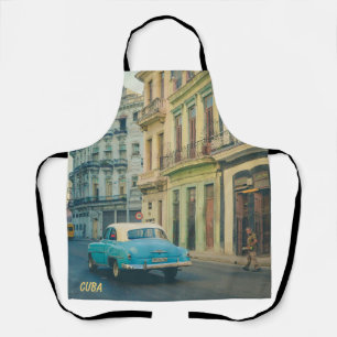 Vintage Classic Car Havana Cuba Street Photography Apron