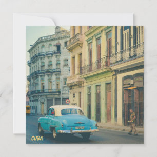 Vintage Classic Car Havana Cuba Street Photography Invitation