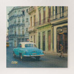 Vintage Classic Car Havana Cuba Street Photography Jigsaw Puzzle