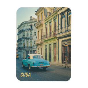 Vintage Classic Car Havana Cuba Street Photography Magnet
