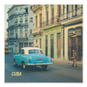 Vintage Classic Car Havana Cuba Street Photography Photo Print