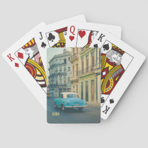 Vintage Classic Car Havana Cuba Street Photography Playing Cards