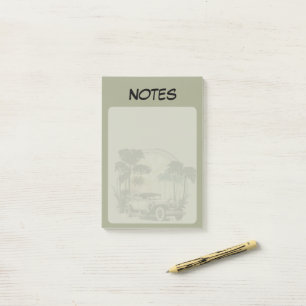 Vintage Classic Car Palm Trees Notepad