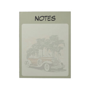 Vintage Classic Car Palm Trees Notes