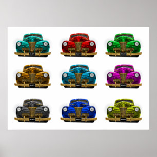 Vintage classic car poster