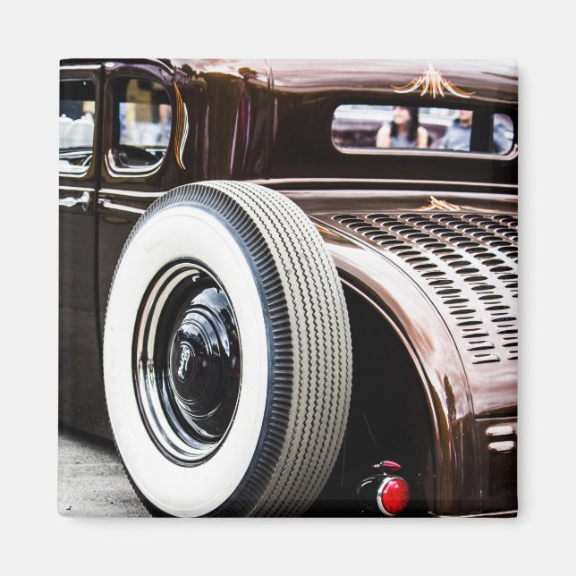 Vintage Classic Car Rat Rod Chopped & Dropped Magnet (Front)