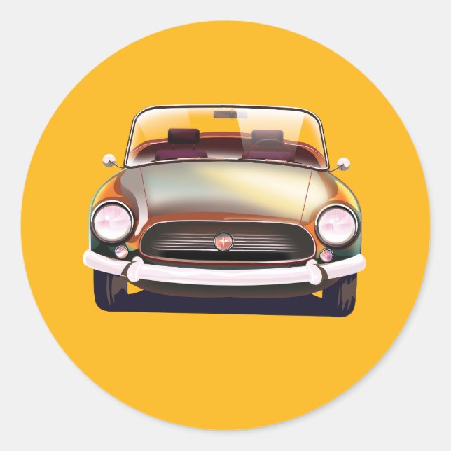 Vintage Classic car Round Sticker (Front)