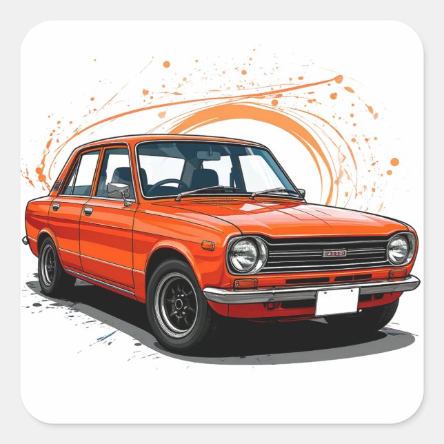 Vintage Classic Car Square Sticker (Front)