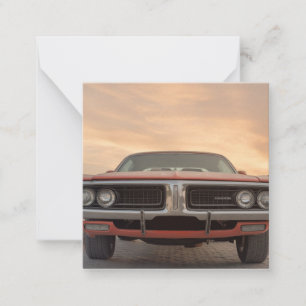 Vintage Classic Car Sunset View Card
