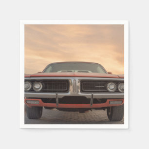 Vintage Classic Car Sunset View Napkin