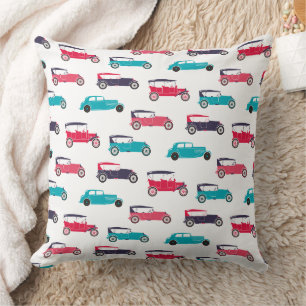 Vintage Classic Cars Pattern Cushion
