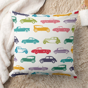 Vintage Classic Cars Pattern Cushion