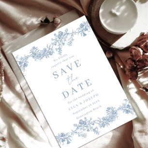 Vintage Classic Chinoiserie Floral Wedding Save The Date