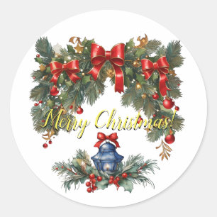 Vintage Classic Christmas I Round Sticker