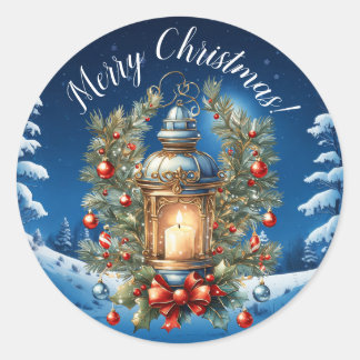 Vintage Classic Christmas I Round Sticker
