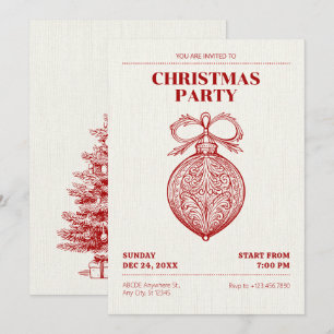 Vintage Classic Christmas ornament Invitation