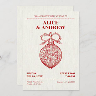 Vintage Classic Christmas ornament wedding Invitation