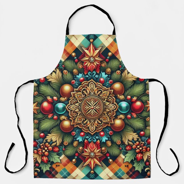 Vintage/Classic colourful Christmas Apron (Front)