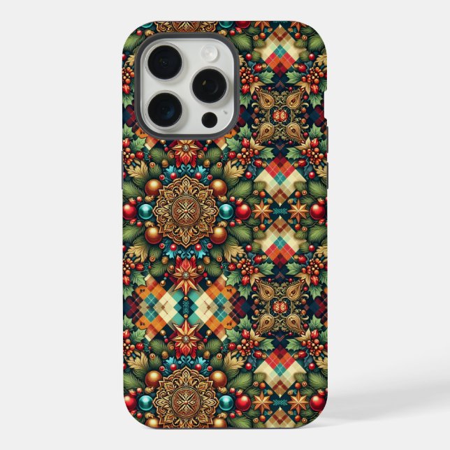 Vintage/Classic colourful Christmas iPhone Case (Back)