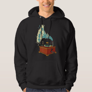 Vintage Classic Dj Gramophone Music Hoodie