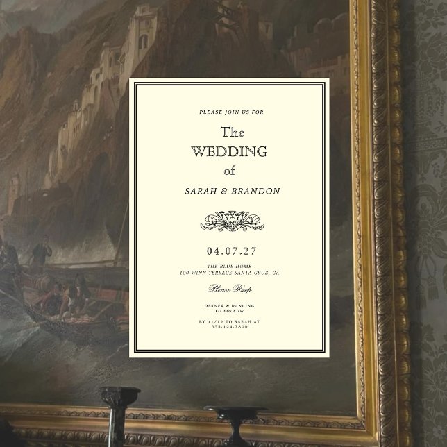Vintage Classic Elegant Wedding Invitation (Creator Uploaded)