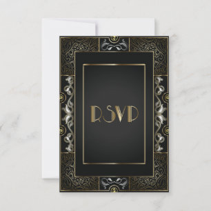 Vintage Classic Gatsby Style  RSVP Card