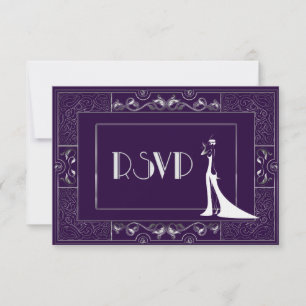 Vintage Classic Gatsby Style RSVP Manuela 25003a Card