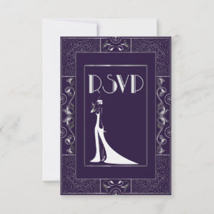 Vintage Classic Gatsby Style  RSVP Manuela Card