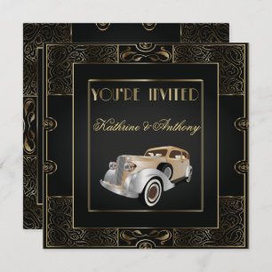 Vintage Classic Gatsby Style Wedding Invitation