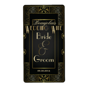 Vintage Classic Gatsby Style Wedding Wine Label