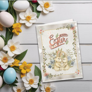 Vintage Classic  Happy Easter Day  Holiday Card