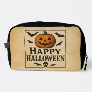 Vintage/classic Happy Halloween jack-o-lantern Dopp Kit