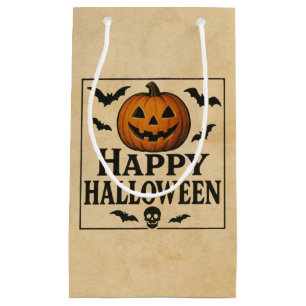 Vintage/classic Happy Halloween jack-o-lantern Small Gift Bag
