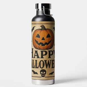 Vintage/classic Happy Halloween jack-o-lantern Water Bottle