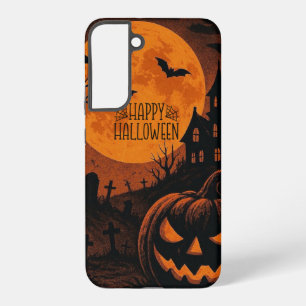 Vintage, classic Happy Halloween pumpkin Samsung Galaxy Case