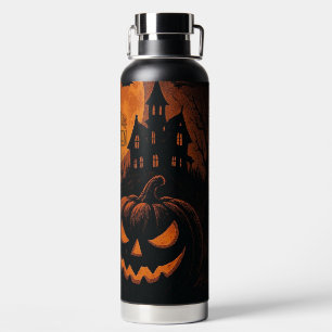 Vintage, classic Happy Halloween pumpkin Water Bottle