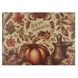 Vintage/Classic Happy Thanksgiving Cutting Board