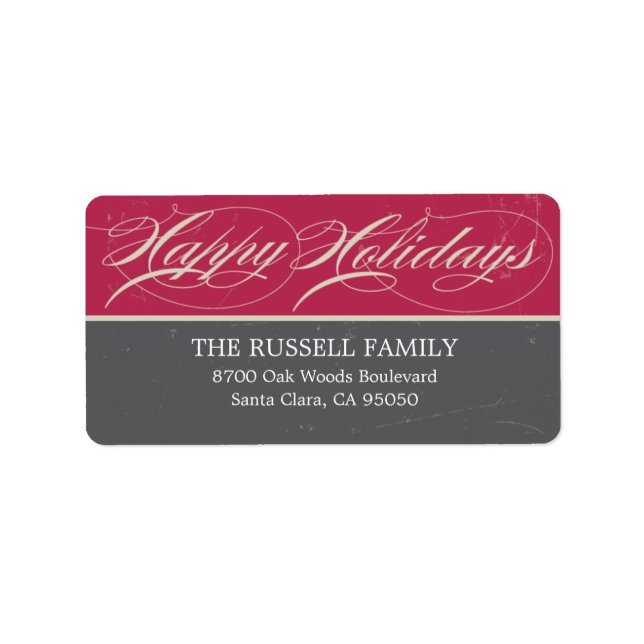 Vintage Classic Holiday Address Labels (Front)