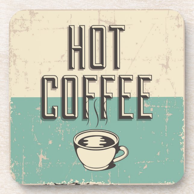 Vintage Classic Hot Coffee   Coaster (Front)