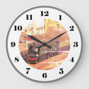 Vintage classic locomotive Tangmere, in full steam Large Clock